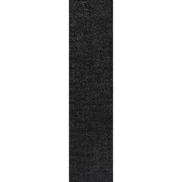Haze Solid Low-pile Area Rug Black